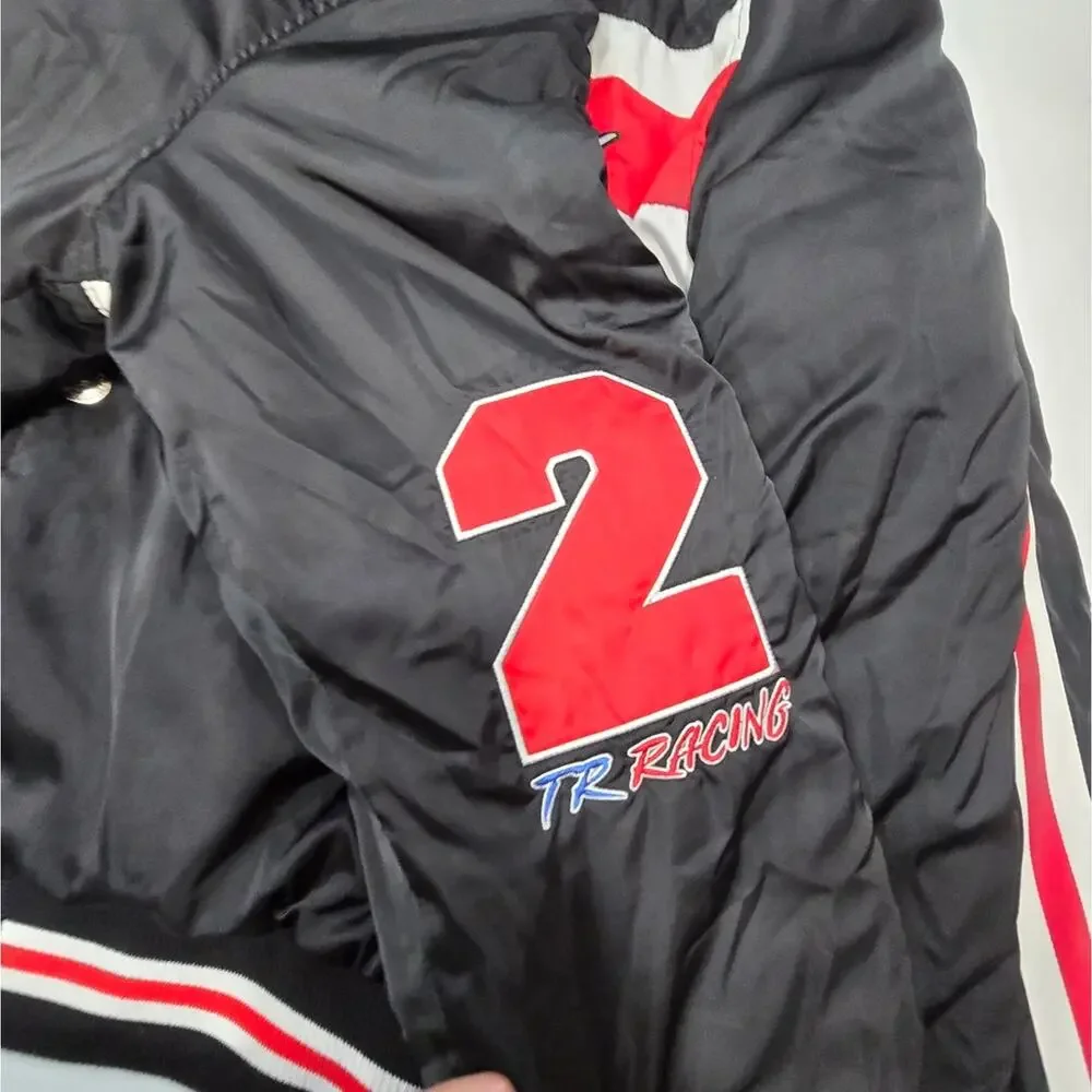 True Religion Racing Bomber Jacket in Jet Black